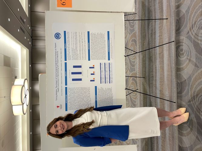 Camryn presenting her poster at NEOMED Student Research Day.